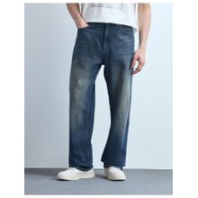 Flying Machine Men Blue Cotton Solid Straight Jeans