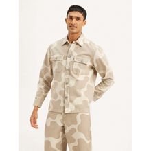 Levi's Men Abstract Beige Denim Jacket