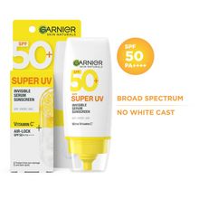 Garnier Super UV Invisible Serum Sunscreen SPF50 PA++++ For UVA/B, No White Cast, For Broad Spectrum