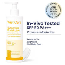 WishCare Sunscreen Body Lotion SPF50 PA+++-In Vivo Tested-UV Protection-No White Cast-Prevents Tan