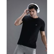 Crocodile Black Solid/Plain Slim Fit T-Shirt