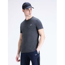 Crocodile Charcoal Solid/Plain Slim Fit T-Shirt
