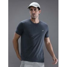 Crocodile Blue Solid/Plain Slim Fit T-Shirt