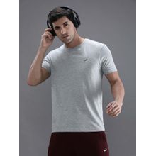 Crocodile Grey Solid/Plain Slim Fit T-Shirt