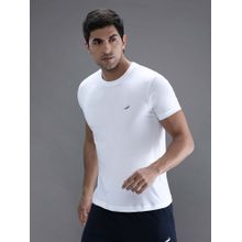 Crocodile White Solid/Plain Slim Fit T-Shirt