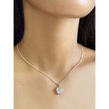 Ayesha Heart Diamante Mini Pendant Gold-Toned Dainty Necklace