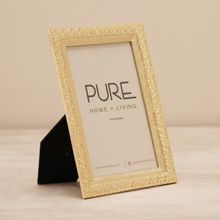 Pure Home + Living Gold Plated Textured Metal Photo Frame - Small