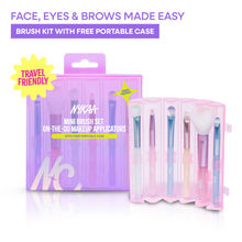 Nykaa Tools Travel Brush Set With Free Portable Case For Flawless Face & Eye Makeup - 6 Pcs Set