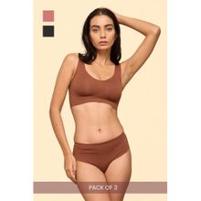 Krvvy Women Seamless Mid-Rise Thong Panty Ultrasoft Invisible Multi-Color (Pack of 3)