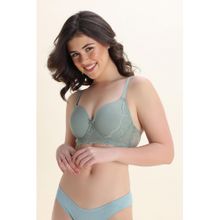 Zivame Padded Regular Wired 3/4Th Coverage T-Shirt Bra - Light Green