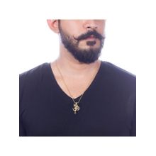 Voylla Om Design Rudraksha Studded Pendant with Chain for Men