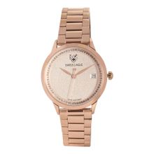 Swiss Eagle Analogue Beige Colour Women's Watch With Rose Gold Band