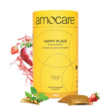 Amocare Happy Place With Ashwagandha & Vitamin D Gummies for Men - Strawberry