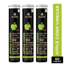 Auric Apple Cider Vinegar, 60 ACV Tablets With Vitamin B6 & B12, Weight Loss & Metabolism Benefits