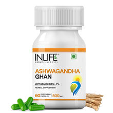 INLIFE Natural Ashwagandha Extract, 500mg 60 Veg Capsules, Stress Reliever
