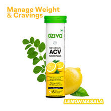 Oziva ACV Moringa To Control Cravings, Apple Cider Vinegar, No Maltodextrin (Lemon Masala)