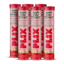 Plix Apple Cider Vinegar Effervescent Tablets with Vitamin B6 & B12, Pack of 6 - Apple