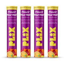 Plix Heavenly Hair With Natural Biotin Tablets - Orange Flavour - Pack of 4
