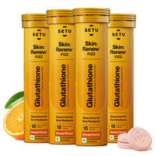 Setu Skin Renew L-Glutathione Tablets with Vitamin C for Clear & Glowing Skin - Orange (Pack of 4)