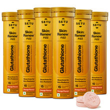 Setu Skin Renew L-Glutathione Tablets with Vitamin C for Clear & Glowing Skin - Orange (Pack of 6)