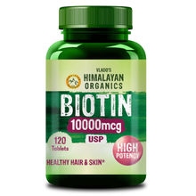 Vlado's Himalayan Organics Biotin 10000mcg High Potency For Healthy Hair And Skin Tablets