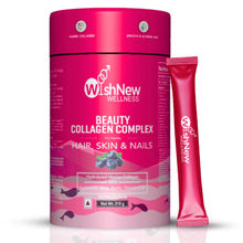 WishNew Wellness Beauty Collagen Complex for Healthy Hair, Skin & Nails - Blueberry Flavor