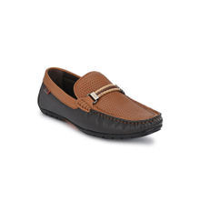 Hitz Men's Tan Leather Slip-On Loafer Shoes