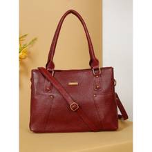 Teakwood Leather Red Shoulder Bag with Detachable Strap