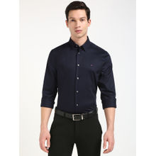 Tommy Hilfiger Navy Blue Solid Regular Fit Shirt