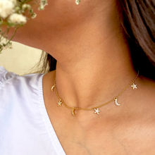 ZARIIN Starry Night Brass & CZ Necklace