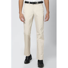 Peter England Casuals Men Cream Formal Trousers