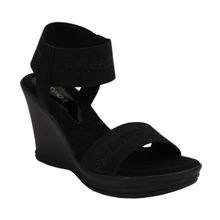 CATWALK Black Elastic Ankle Straps Sandals
