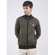 Monte Carlo Men Green Self Design Sweater