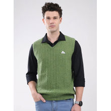 Monte Carlo Men Green Textured Sweater