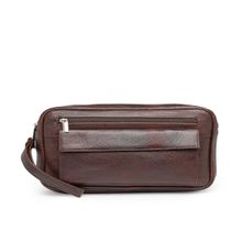 Teakwood Leathers Brown Unisex Hand Pouch