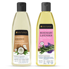Soulflower Coldpressed Rosemary Lavender & Coconut Hair Oil Combo For Shiny And Hydrated Hair