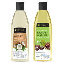 Soulflower Coldpressed Coconut & Castor Hair Oil Super Saver Combo