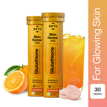 Setu Skin Renew L-Glutathione Tablets with Vitamin C for Clear & Glowing Skin - Orange (Pack of 1)