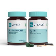 HealthKart HK Vitals Glutathione 30 capsules & Biotin 90 tablets combo, Unflavoured