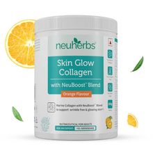 Neuherbs Skin Glow Collagen Supplement Orange Flavour with Hyaluronic Acid for Glowing Skin