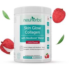 Neuherbs Skin Glow Collagen Supplement Litchi Flavour with Hyaluronic Acid for Glowing Skin