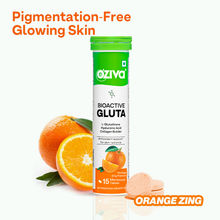 OZiva Bioactive Gluta Fizzy (L-Glutathione), Reduce Cellular Damage on Skin- Orange (Pack of 1)