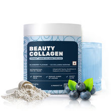 What's Up Wellness Beauty Marine Titagen Collagen Powder Type I & III for Bright Skin - Blueberry