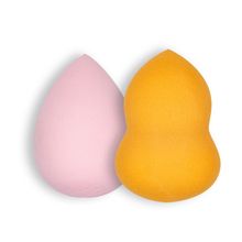 Beautiliss Beauty Blend Makeup Puff Sponge Applicator Set Of 2 (Color May Vary)