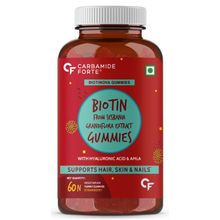 Carbamide Forte Biotin Gummies with Hyaluronic Acid & Amla, Strawberry & Orange Flavour