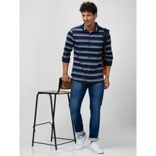 Globus Men Dark Indigo Stretchable Mid-rise Tapered Fit Jeans