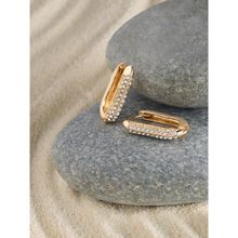 Zaveri Pearls Gold Tone Dazzling Austrian Diamonds Contemporary Hoop Earrings-ZPFK17218