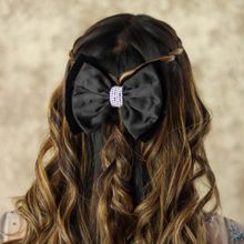 Hair Drama Co. Embellished Velvet Hair Bow Alligator Clip - Black