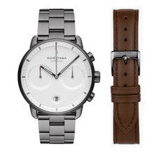 Nordgreen Pioneer Gift Set - White Dial - 3-Link-42mm - Gun Metal-PI42GM3LGUXXLEBR