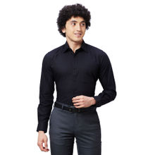 Raymond Regular Fit Self Design Black Shirt